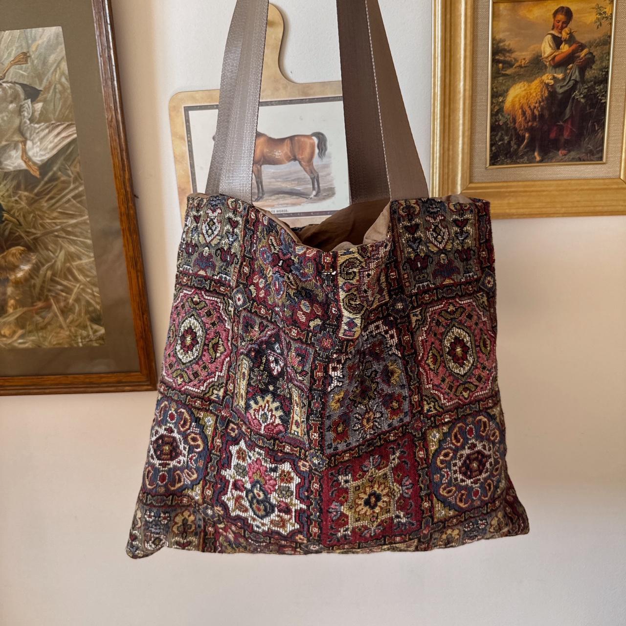 Boho tapestry tote bag