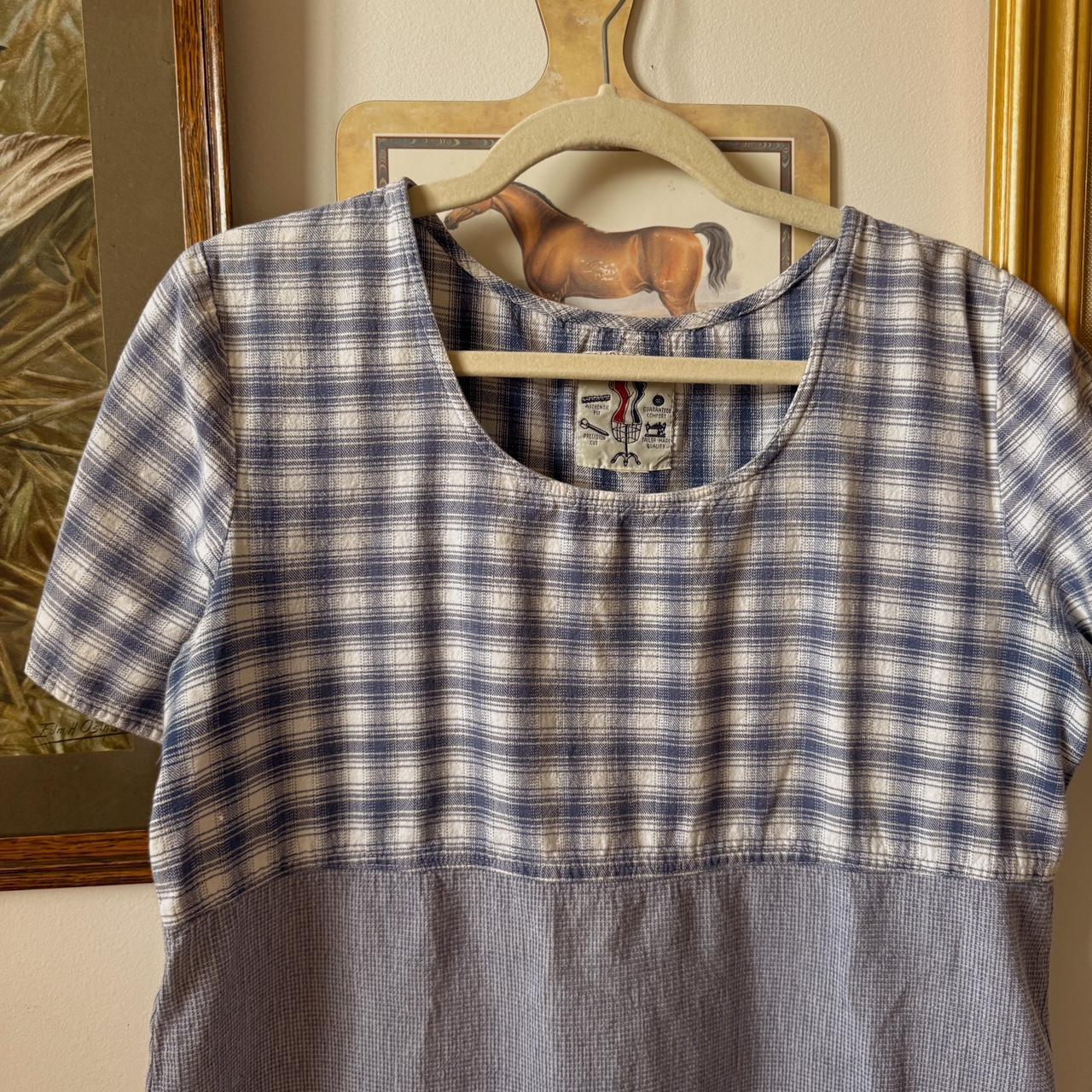 Blue gingham mini dress (M)