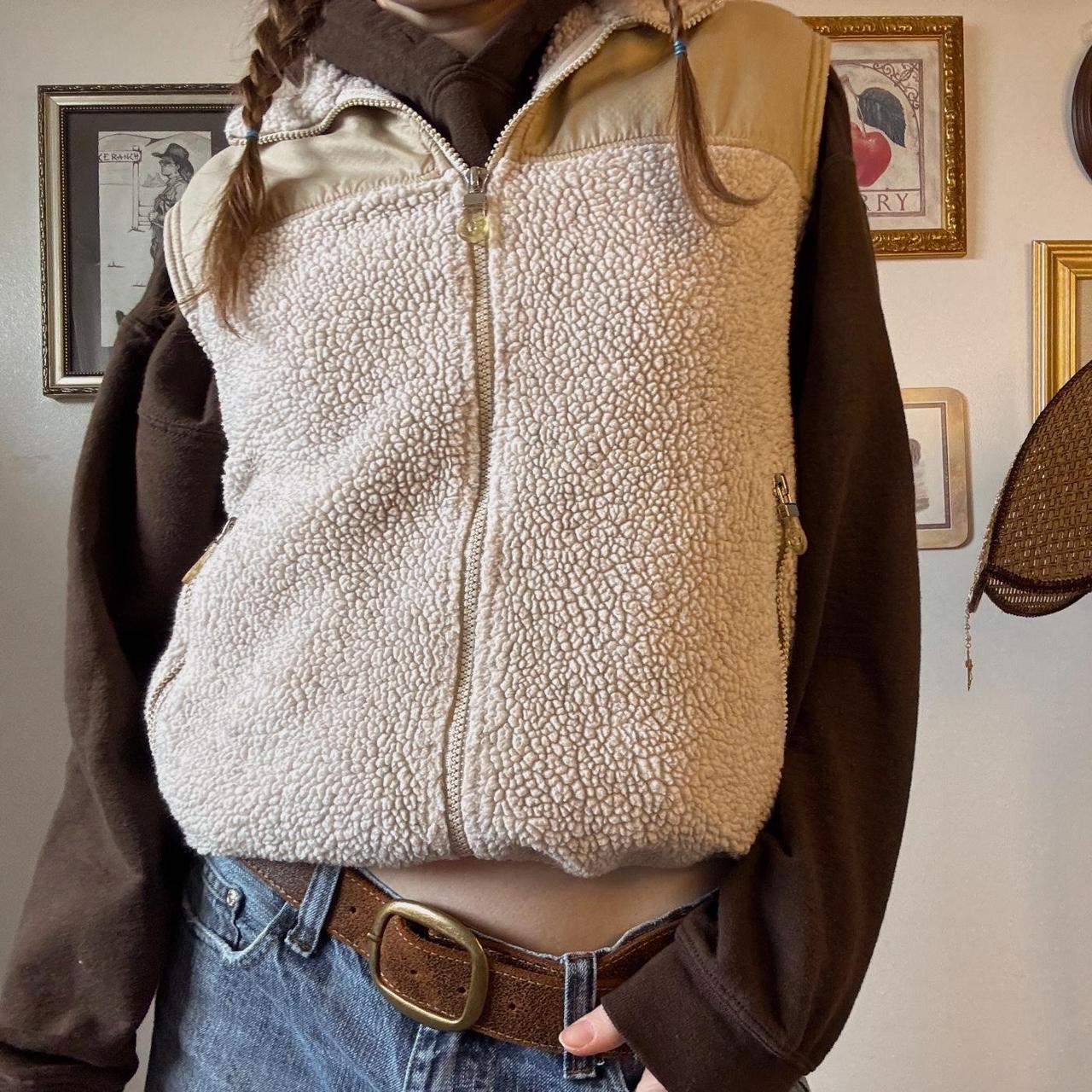 90s cream fleece vest (S)