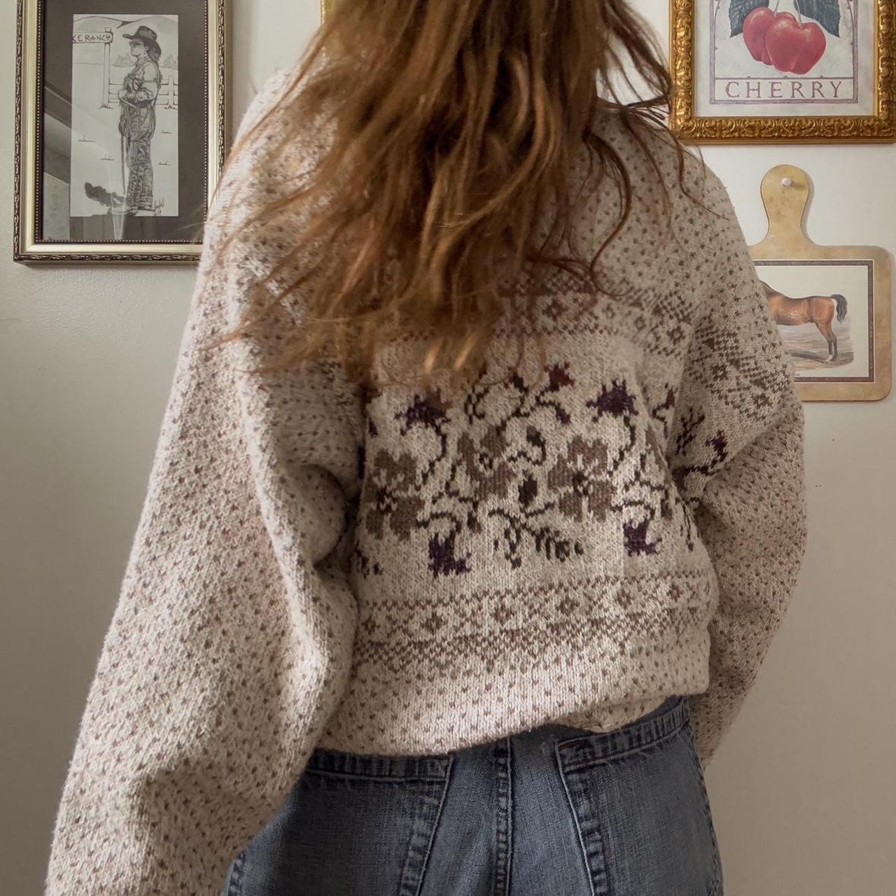 Whimsical floral knit jumper (XL)