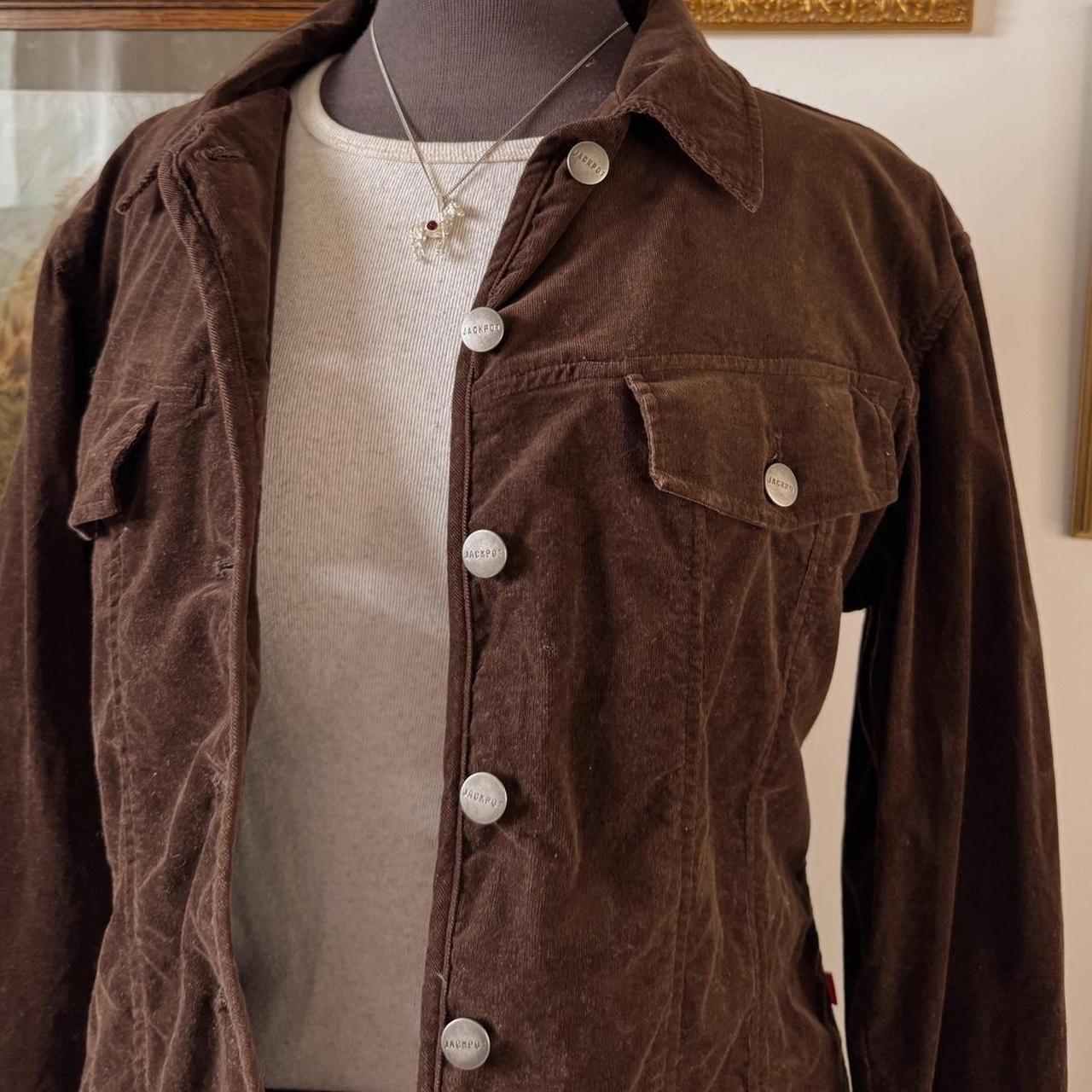 Brown corduroy button-up jacket (M)