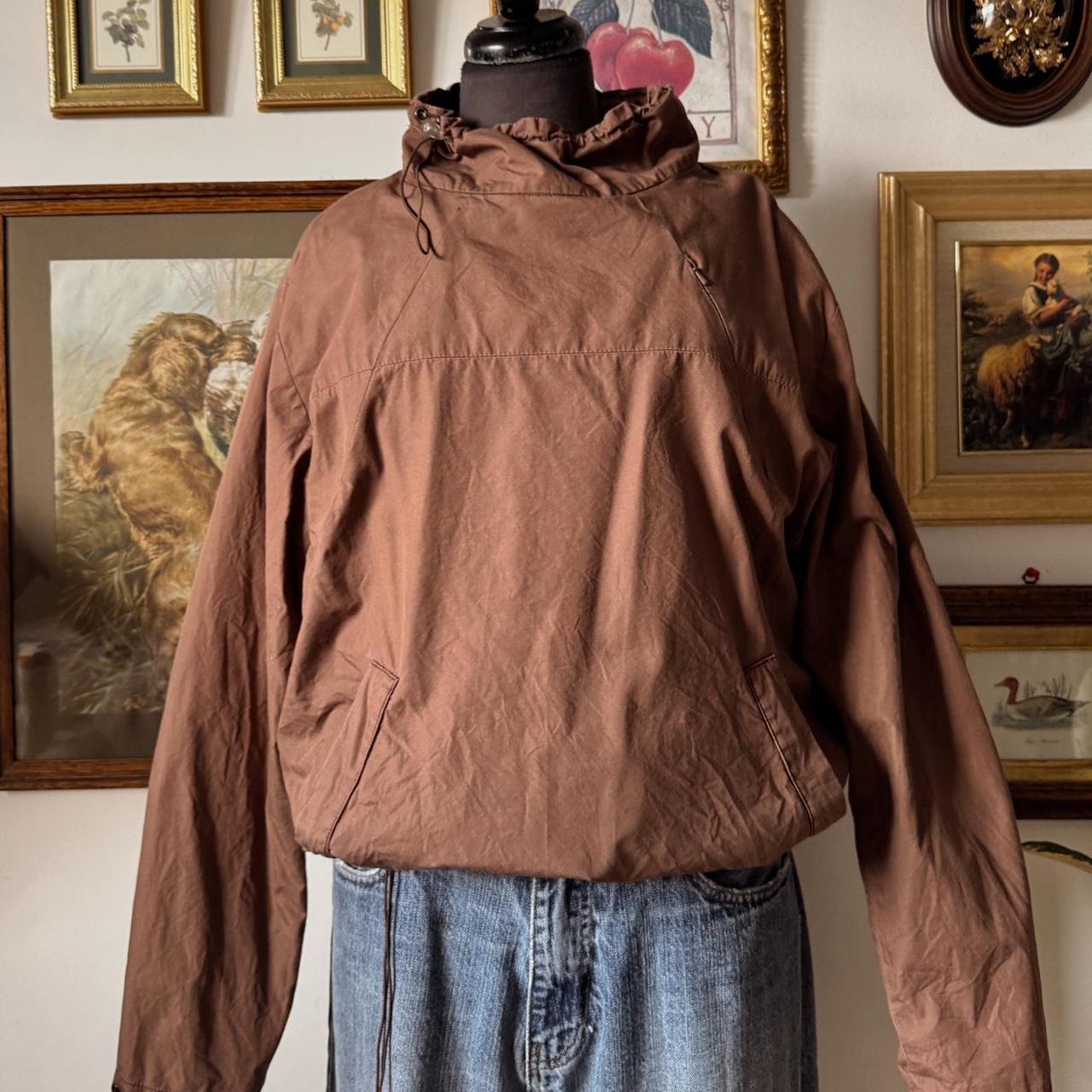 Earthy brown mock neck jacket (L)