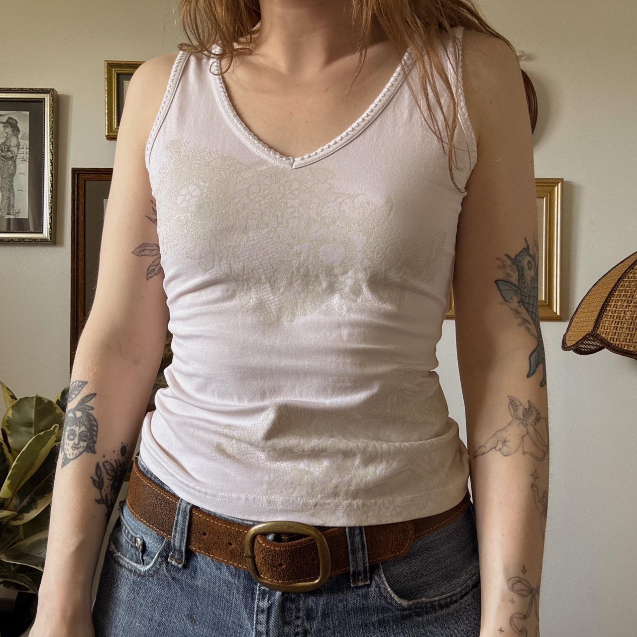 Pale pink lace tank top (XS)