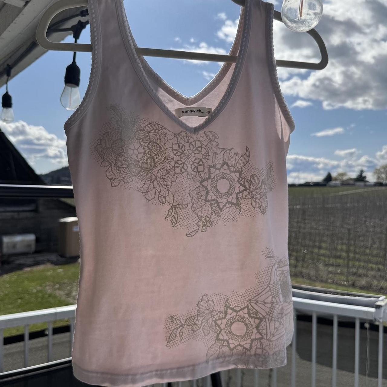 Pale pink lace tank top (XS)