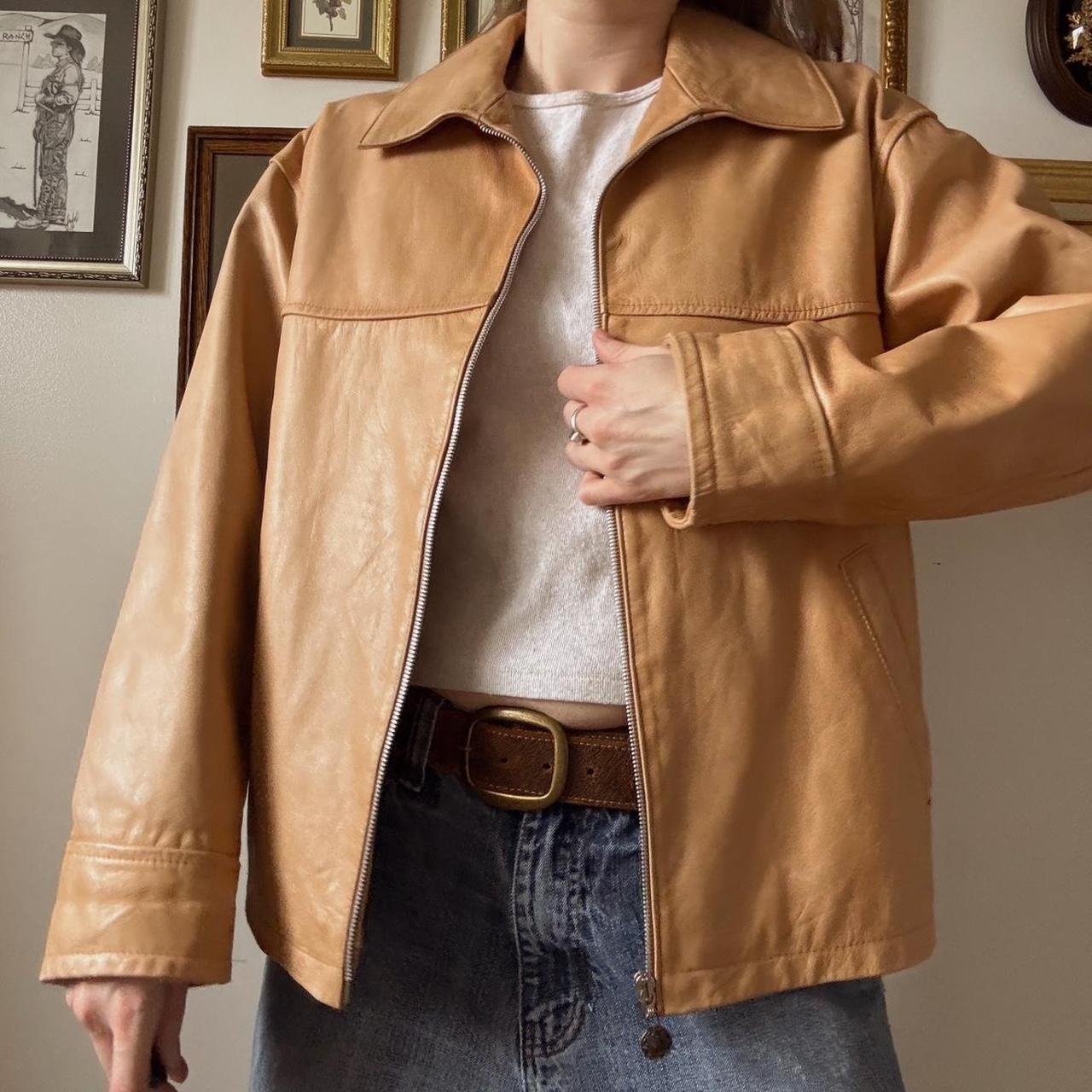 Vintage tan leather jacket (S)