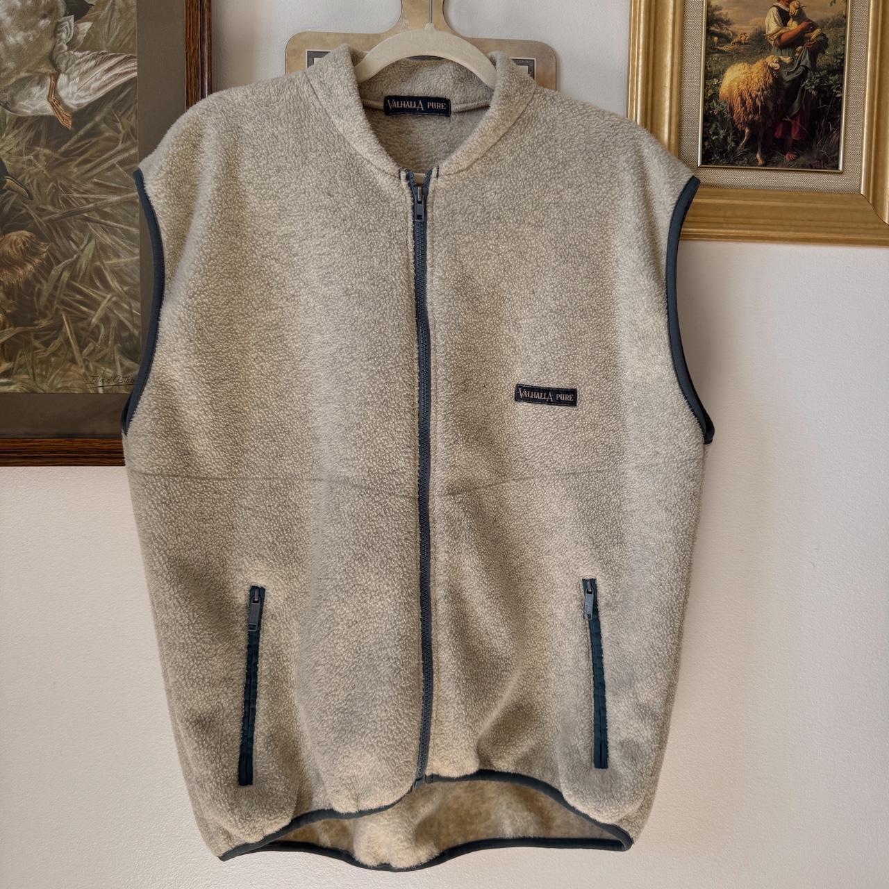 90s cream fleece vest (L)