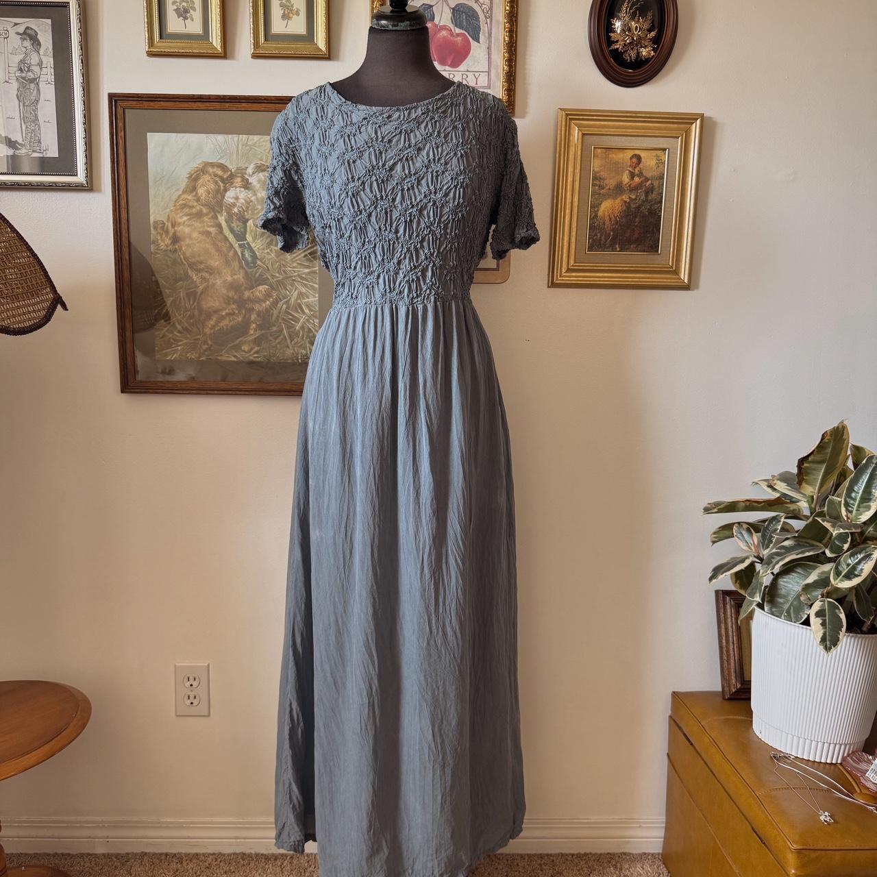 Blue cottage maxi dress (L)
