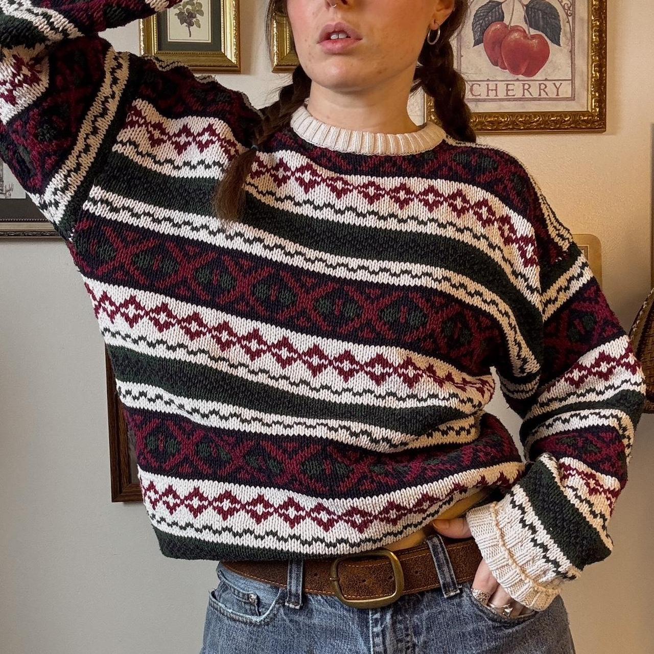 Vintage striped cottage knit (L)