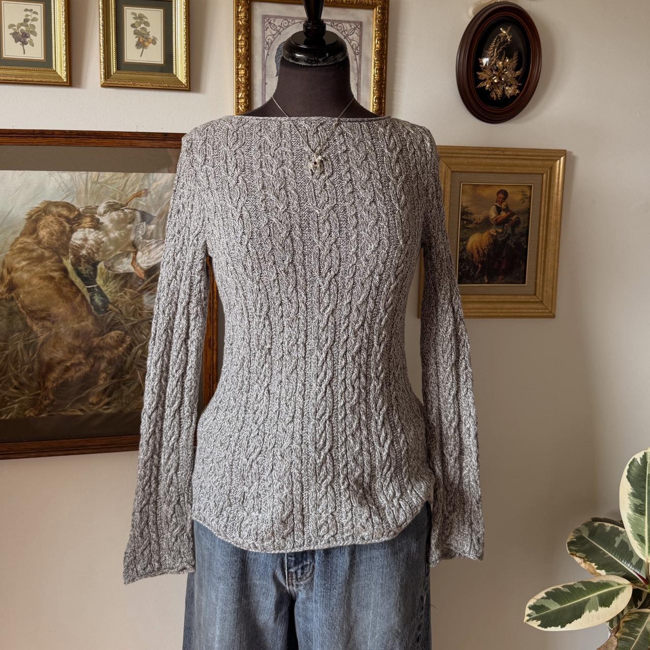 Grey cotton boatneck sweater (M)