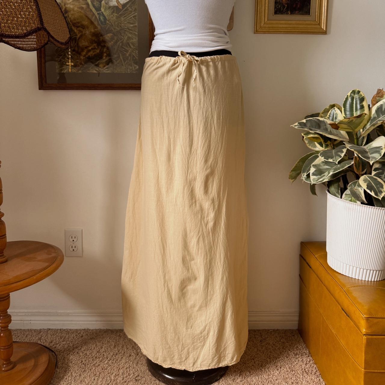 Golden sunglow linen maxi skirt (S)