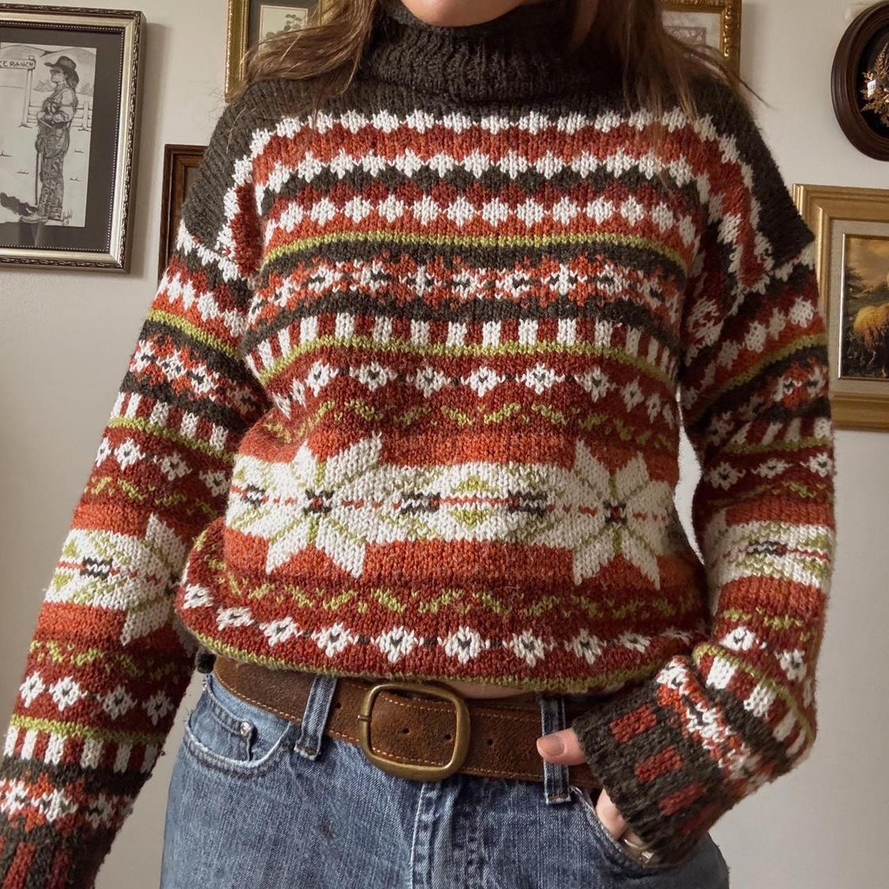 Cozy fireside winter knit sweater (M)