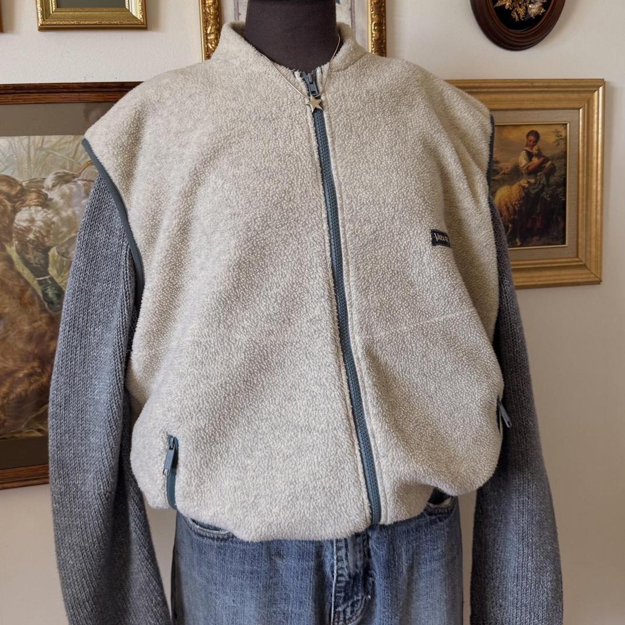 90s cream fleece vest (L)