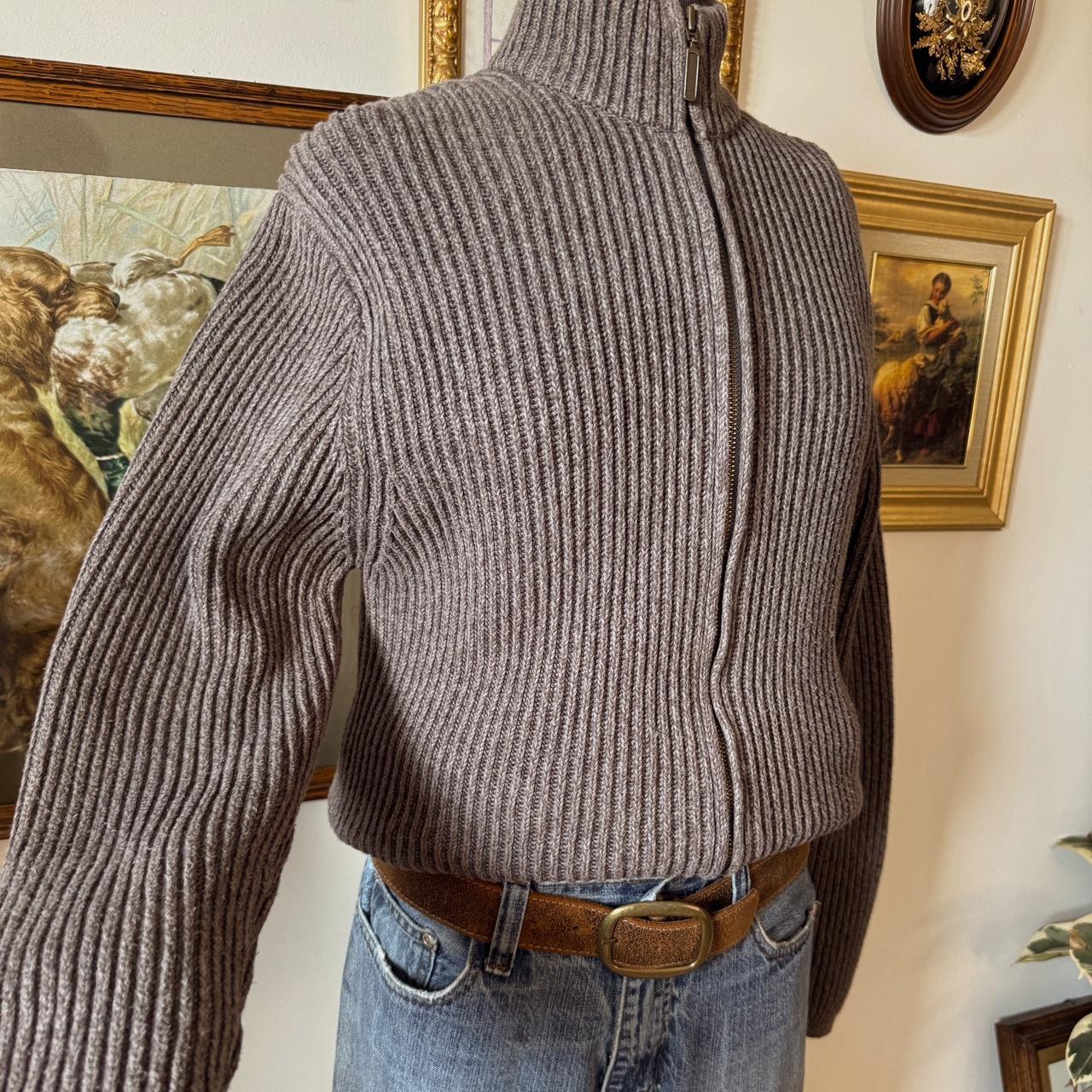 Grey cotton knit zip up (S)