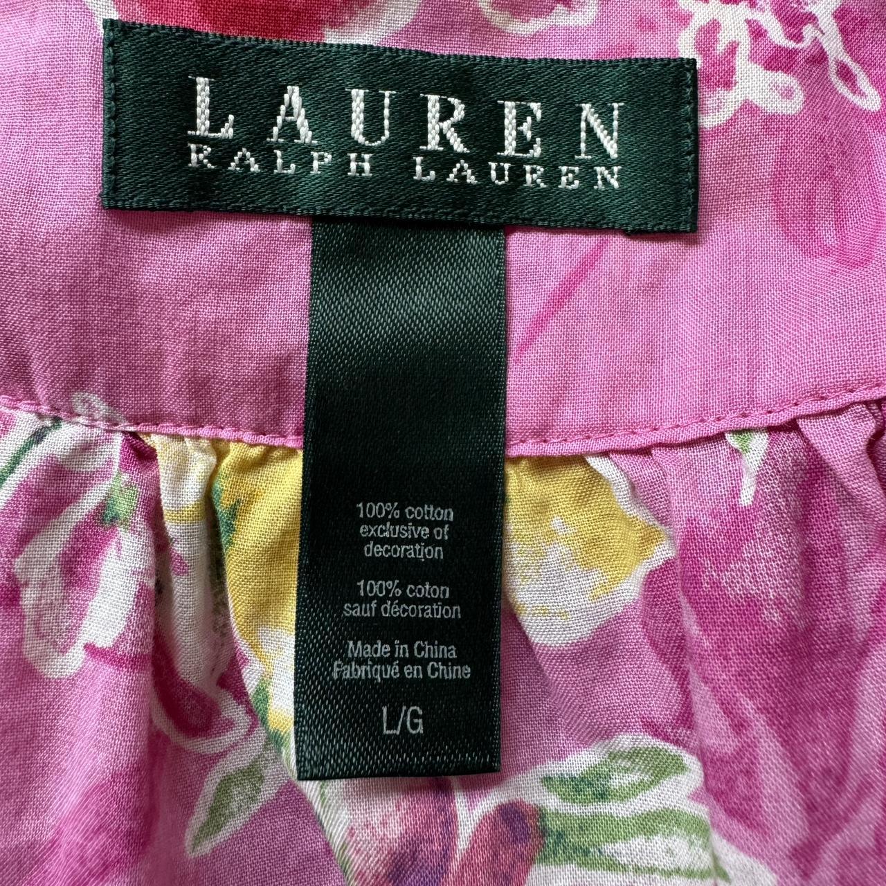 Pink Ralph Lauren floral ruffle dress (L)