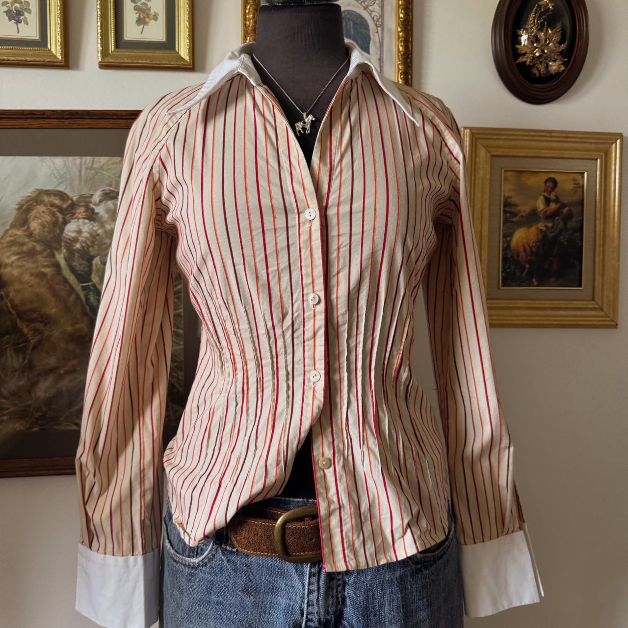 Y2K striped button up (S)