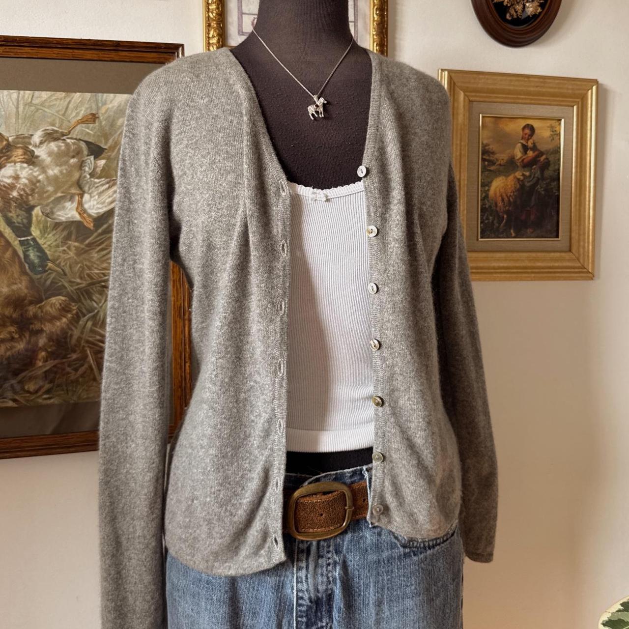 Soft grey cashmere cardigan (S)