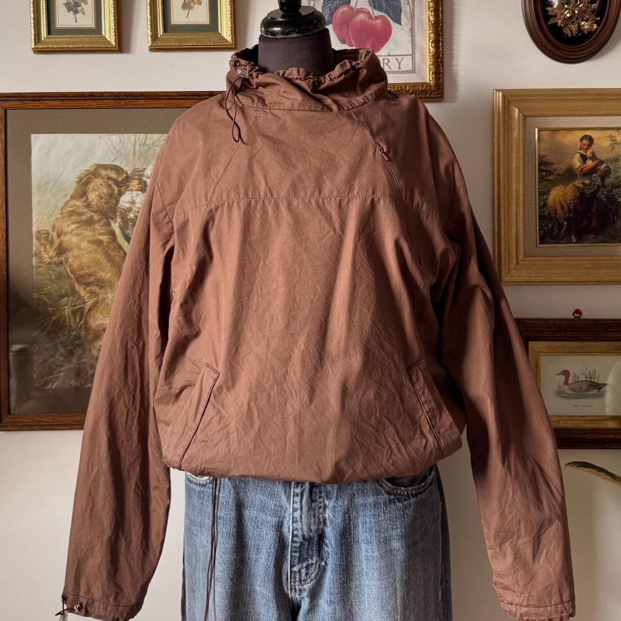 Earthy brown mock neck jacket (L)