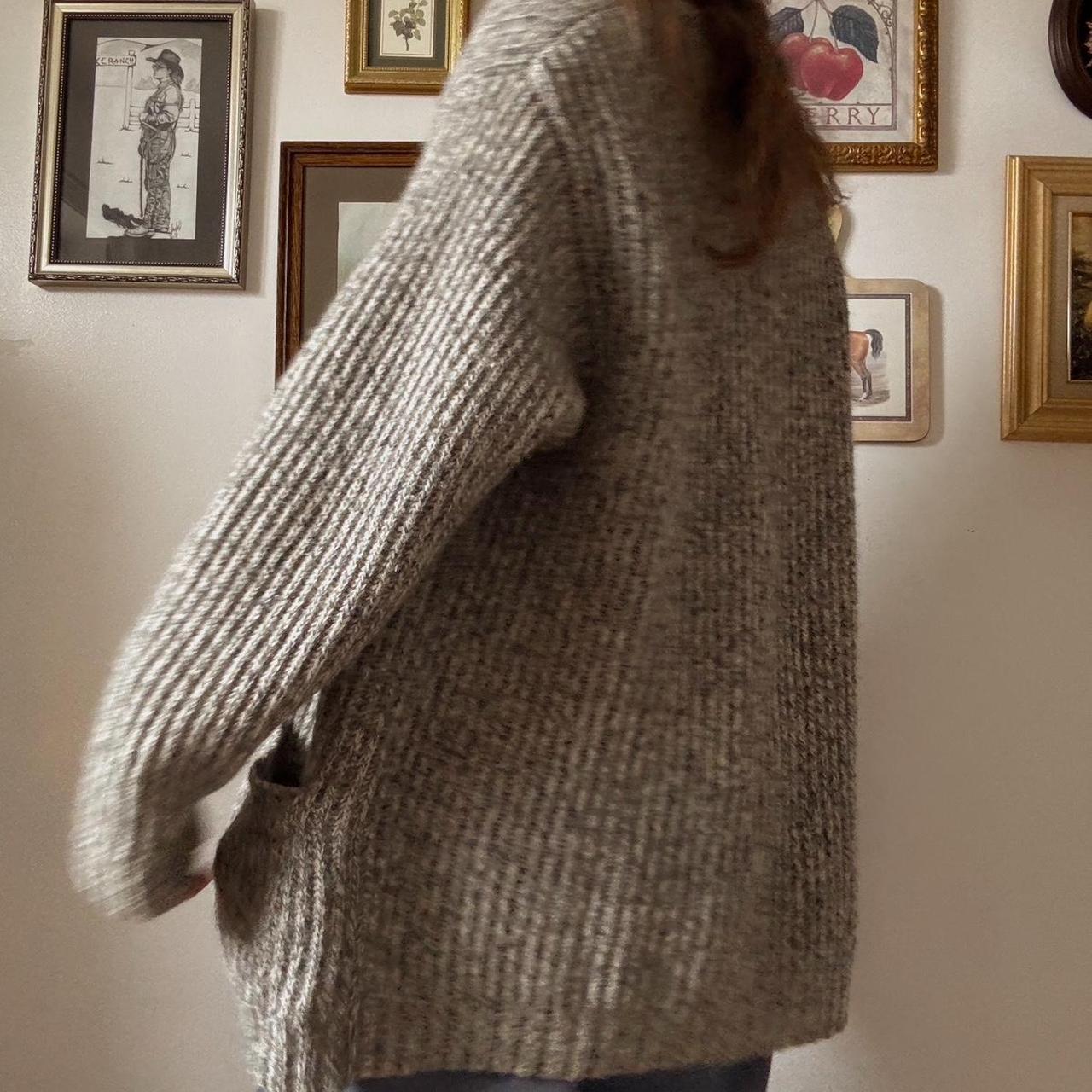 Chunky knit grey slouch cardigan (XL)