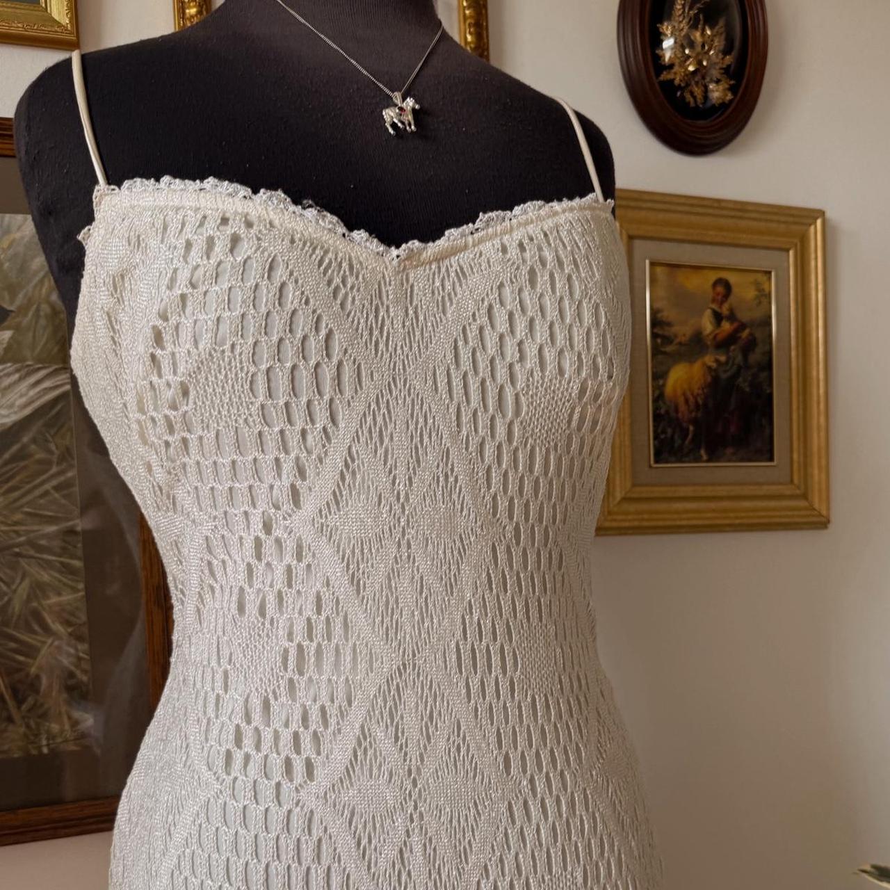 Dreamy cream crochet flora maxi dress (S)