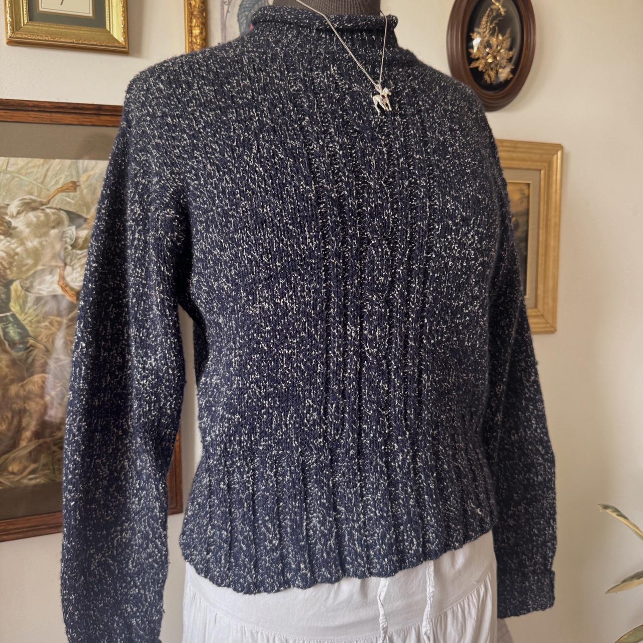 Navy roll neck knitted sweater (S)