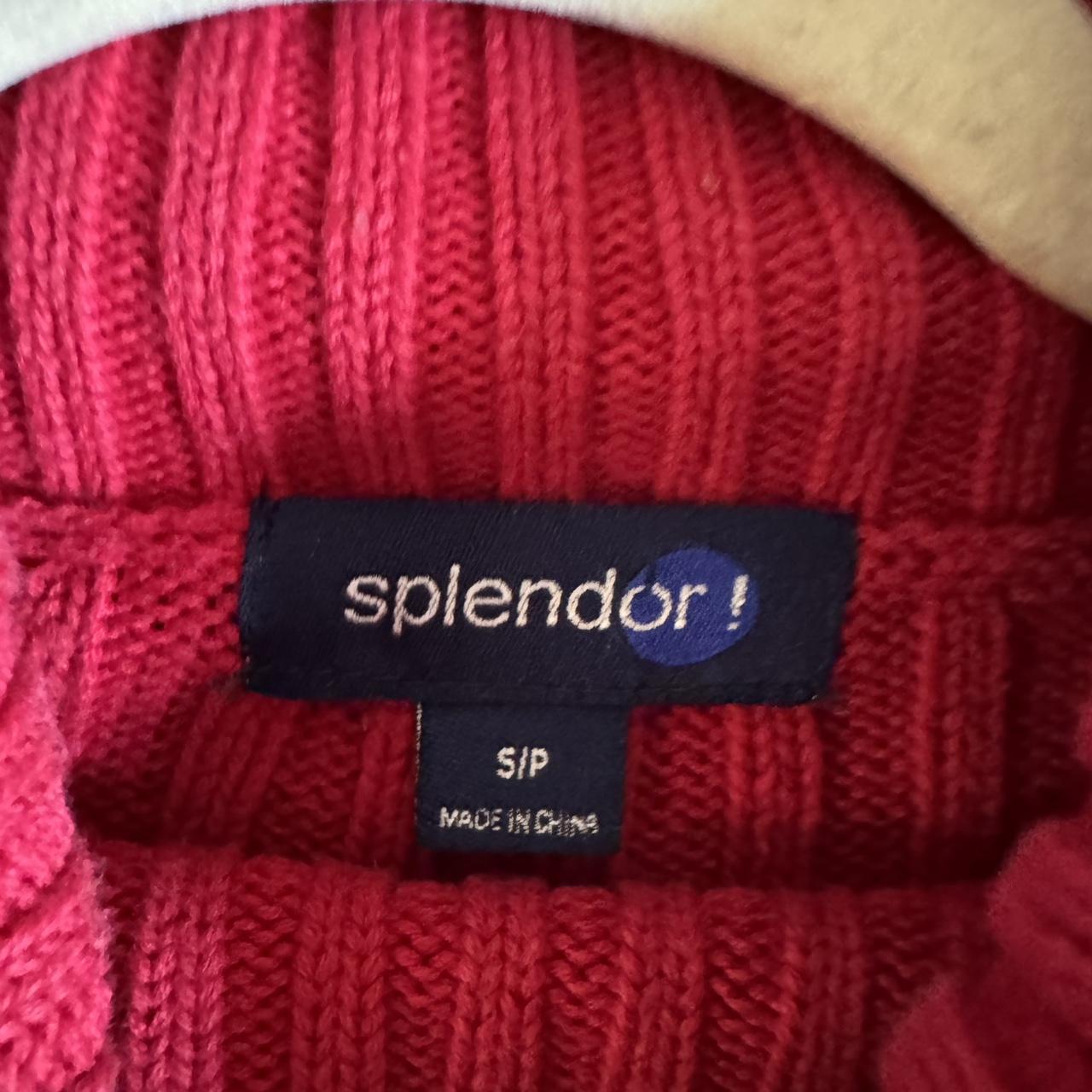 Magenta red cotton knit turtleneck (S)