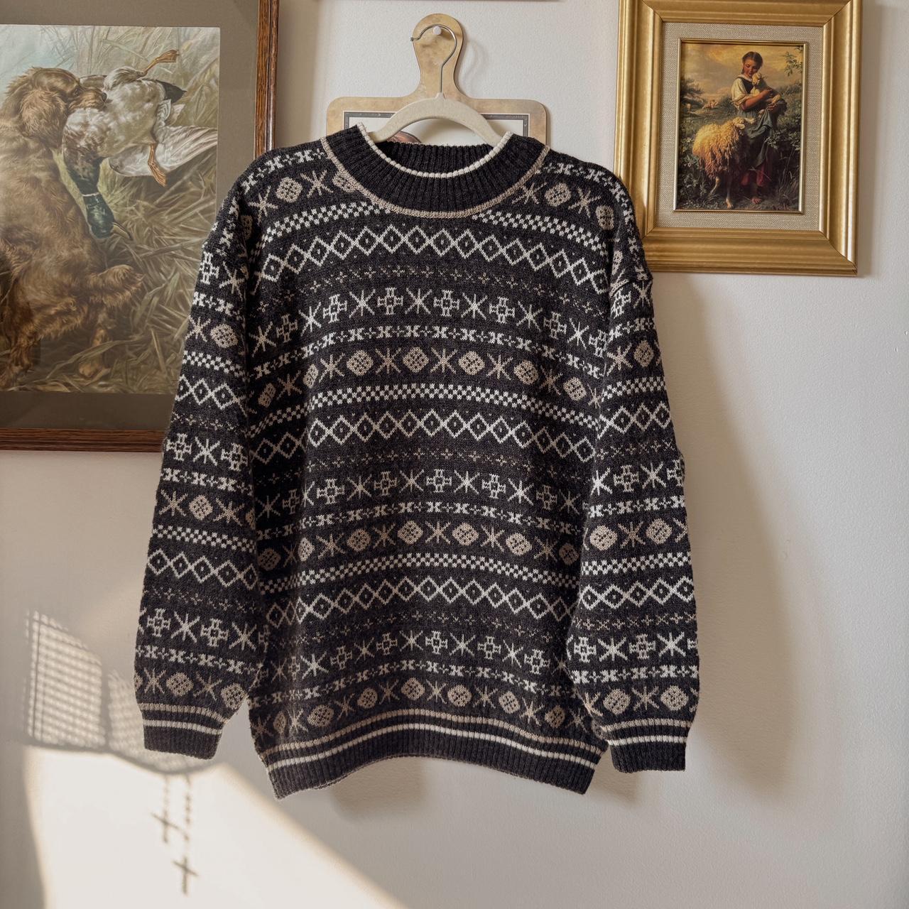 Vintage 90s patterned jumper (L)