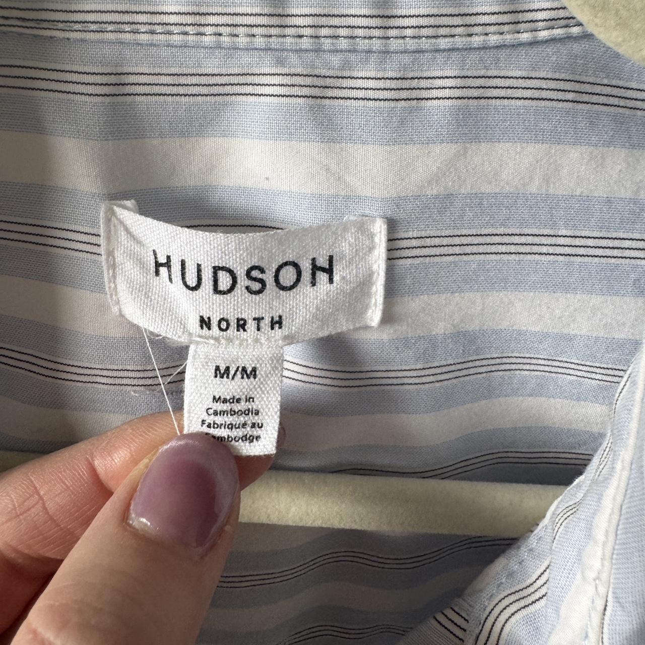 Baby blue striped button up (M)