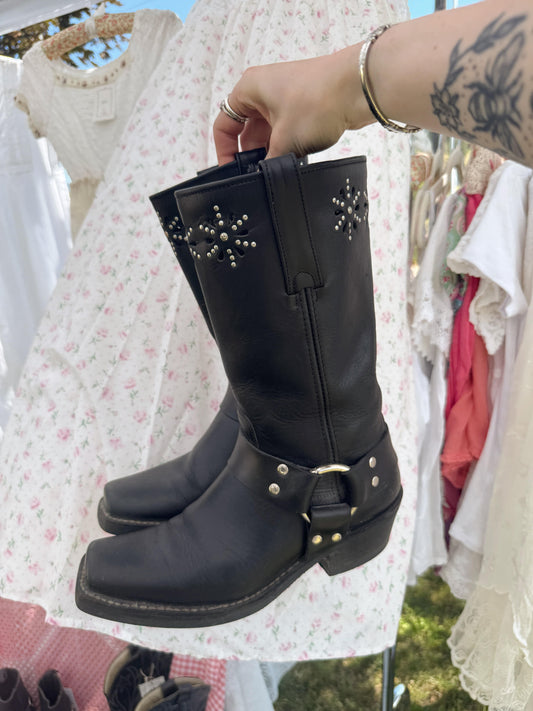 Frye biker boots - flower cutout (8)