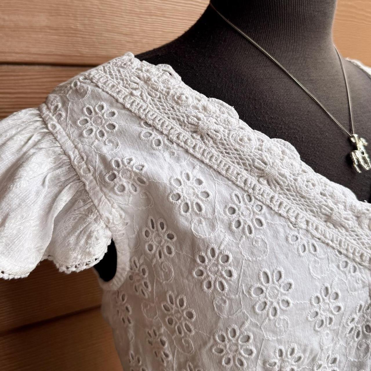 White eyelet babydoll top