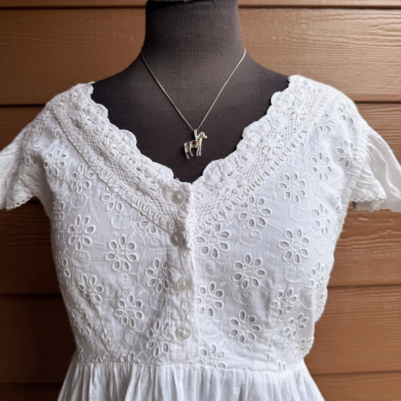 White eyelet babydoll top