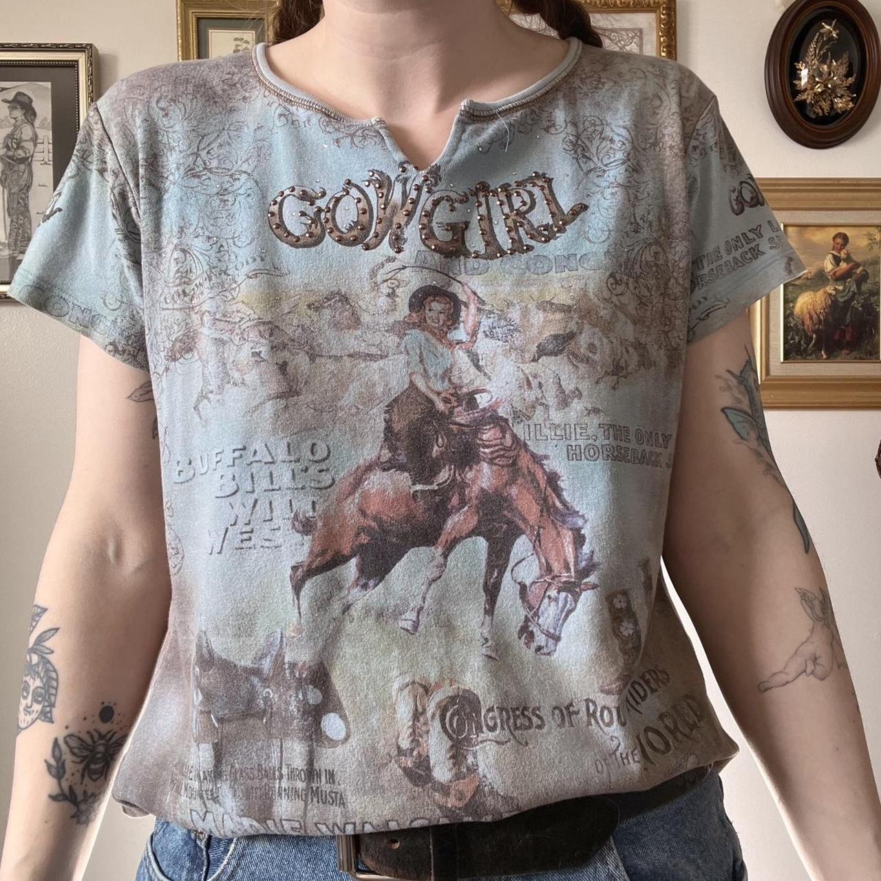 Vintage cowgirl baby tee (M)