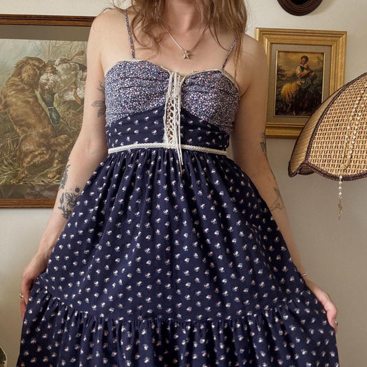 1970s vintage prairie maxi dress (XS/S)