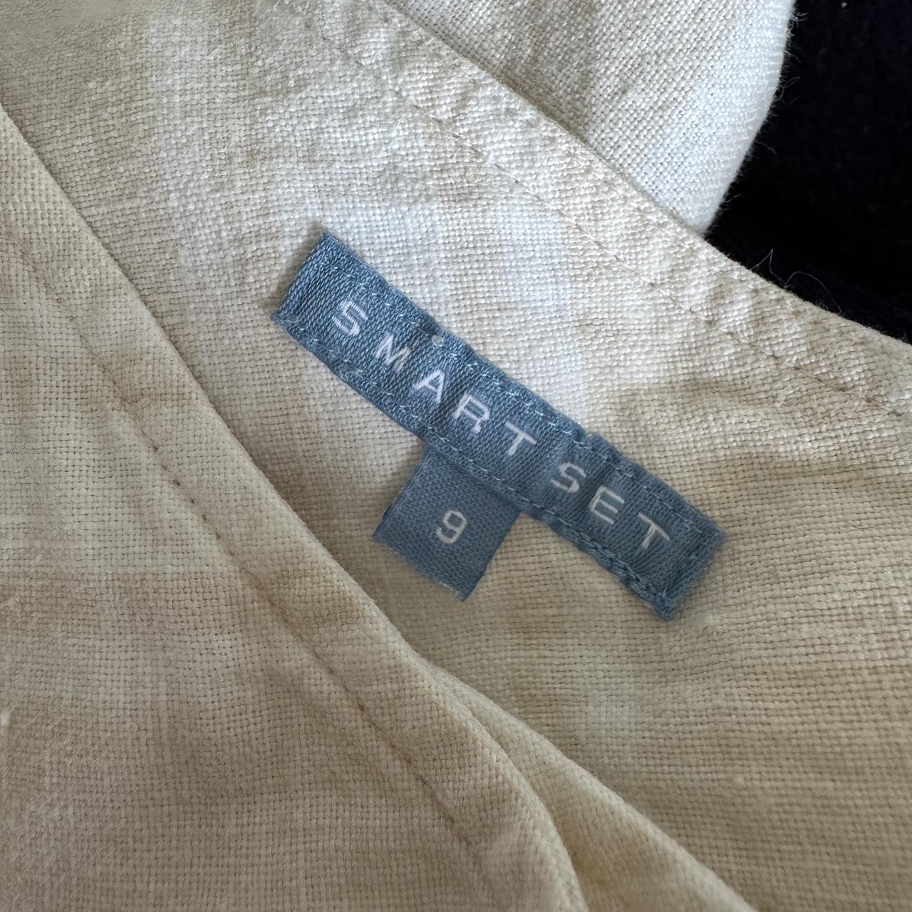 Cream striped linen pants (M)