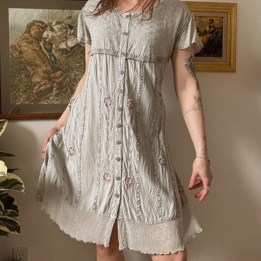 Whimsical embroidered fairy dress (XL)