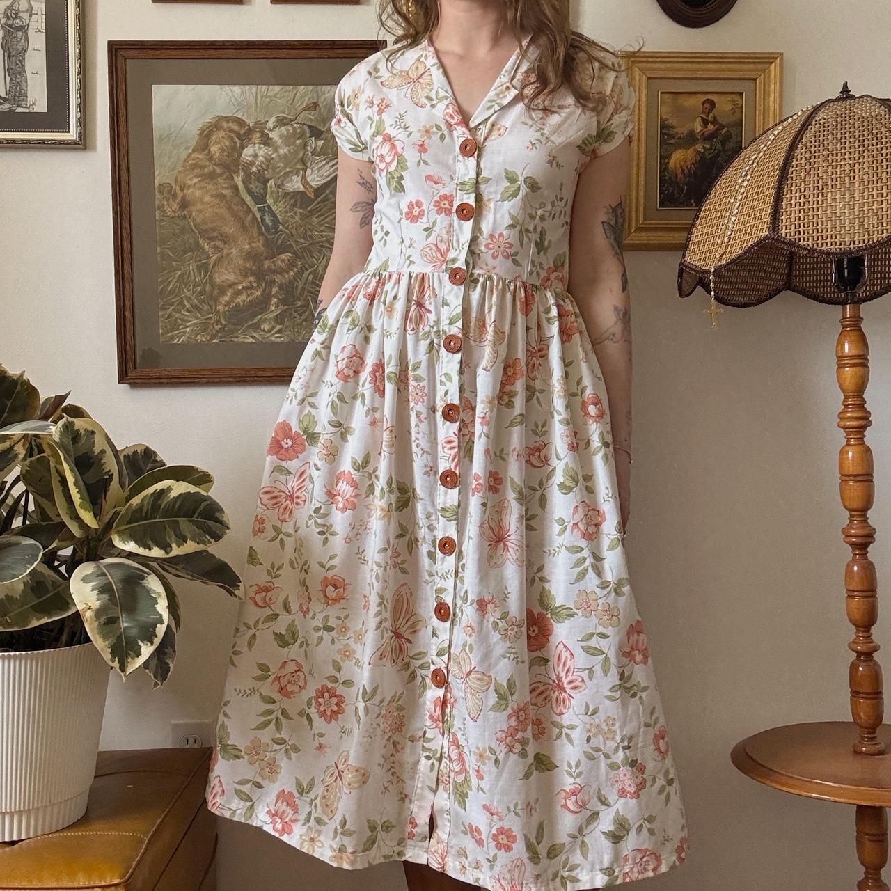 1990s butterfly maxi dress (M)