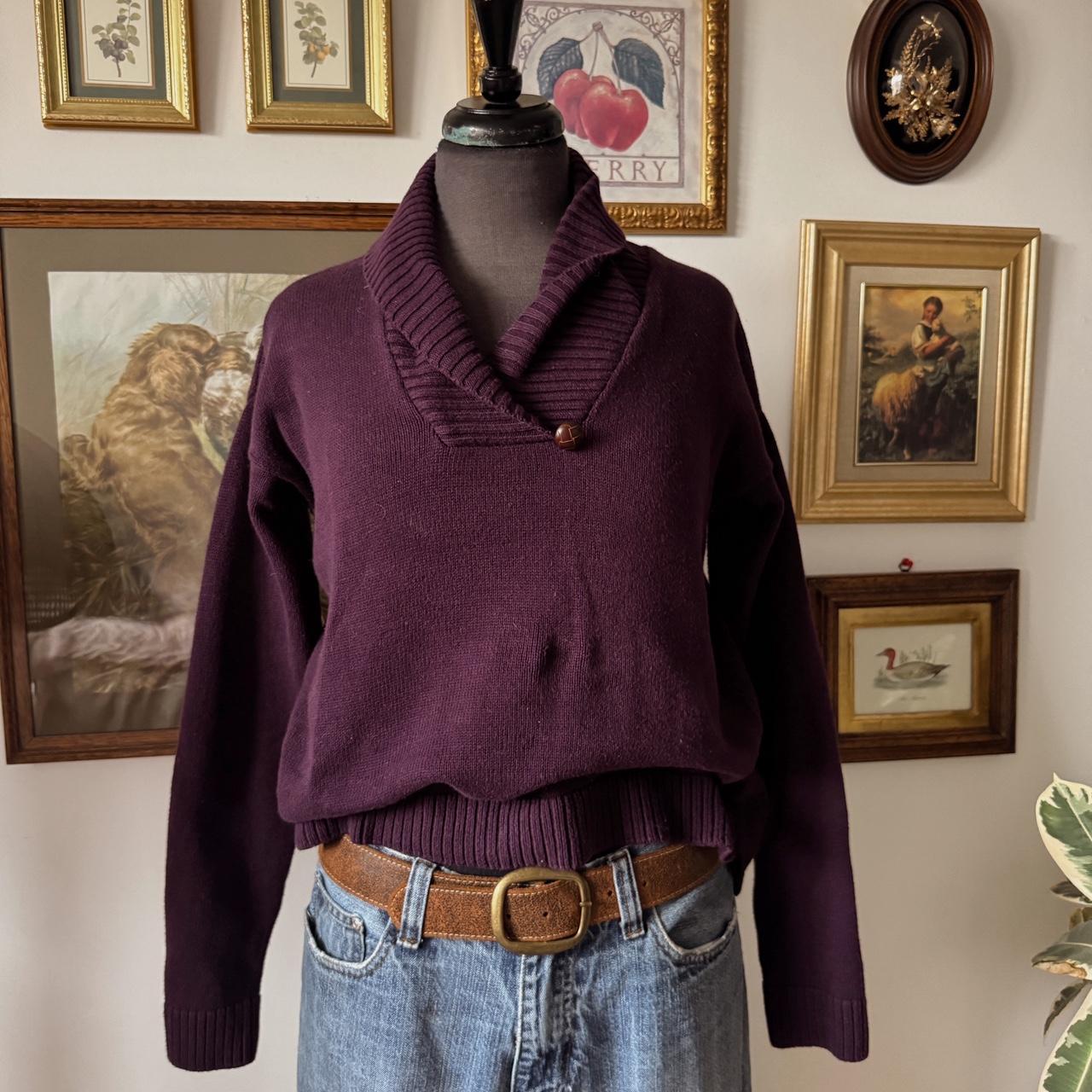 Deep mulberry purple knit sweater (S)