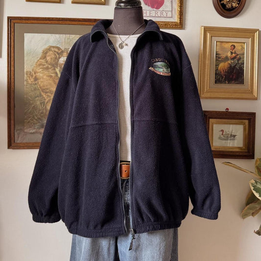 Navy oversized fleece zip up (XL)