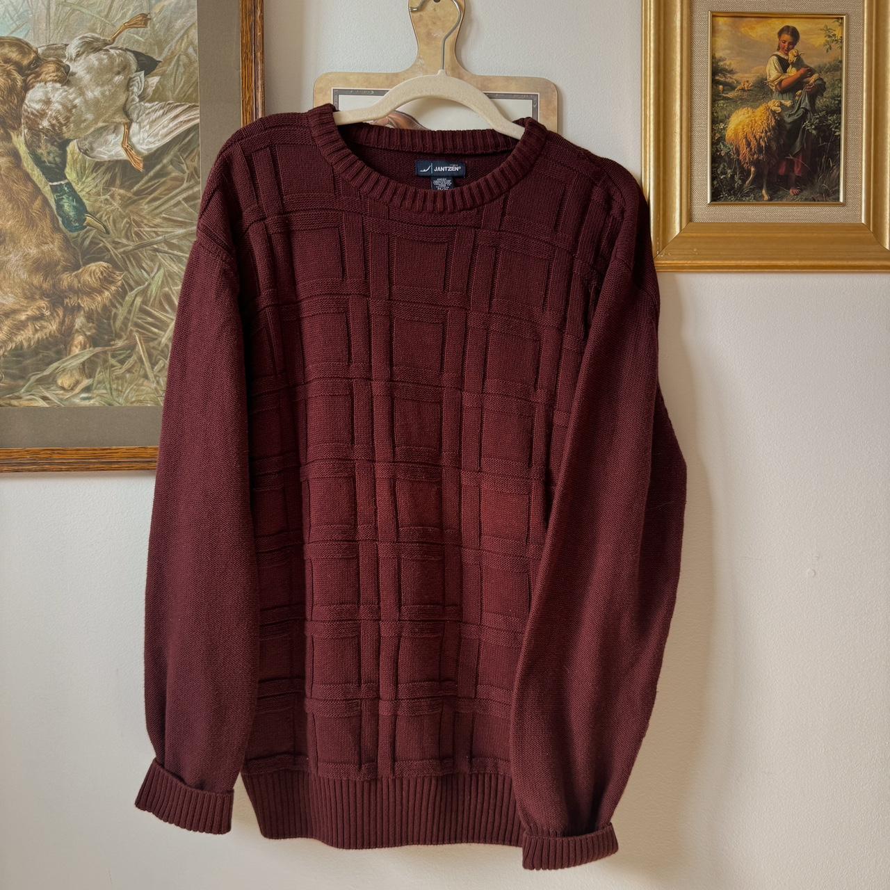 Burgundy slouch knit sweater (M)