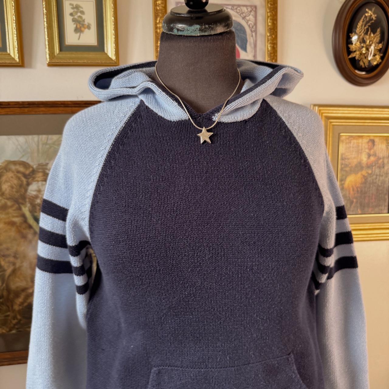 Y2K navy knit hoodie (S)