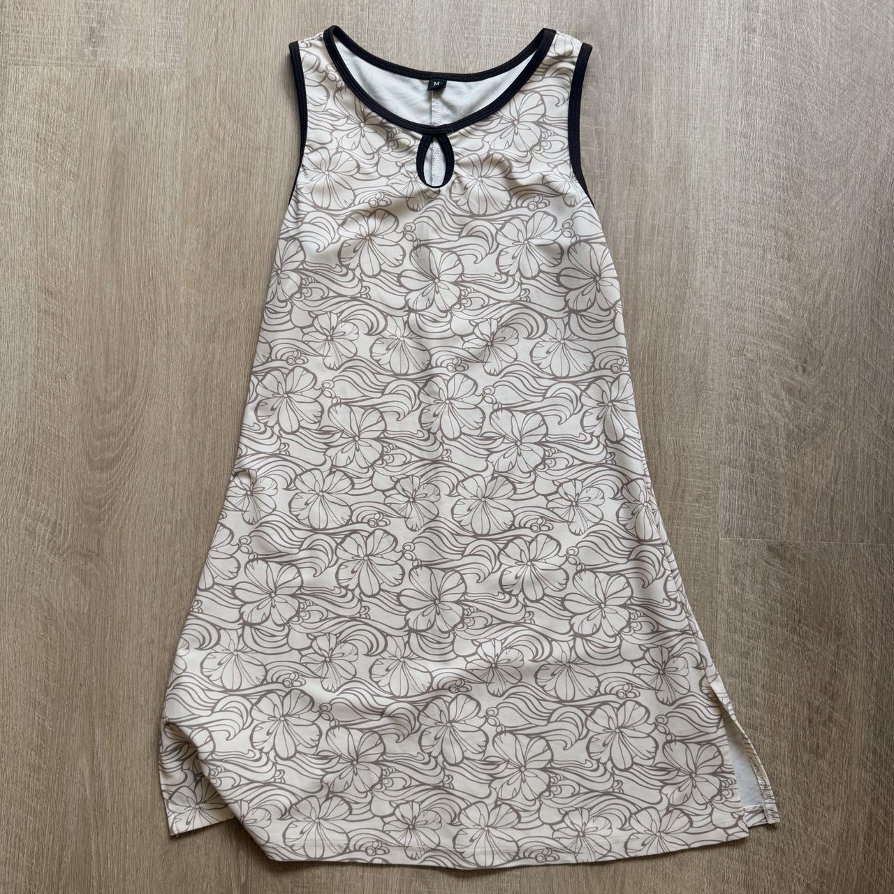 Cream floral mini dress (M)