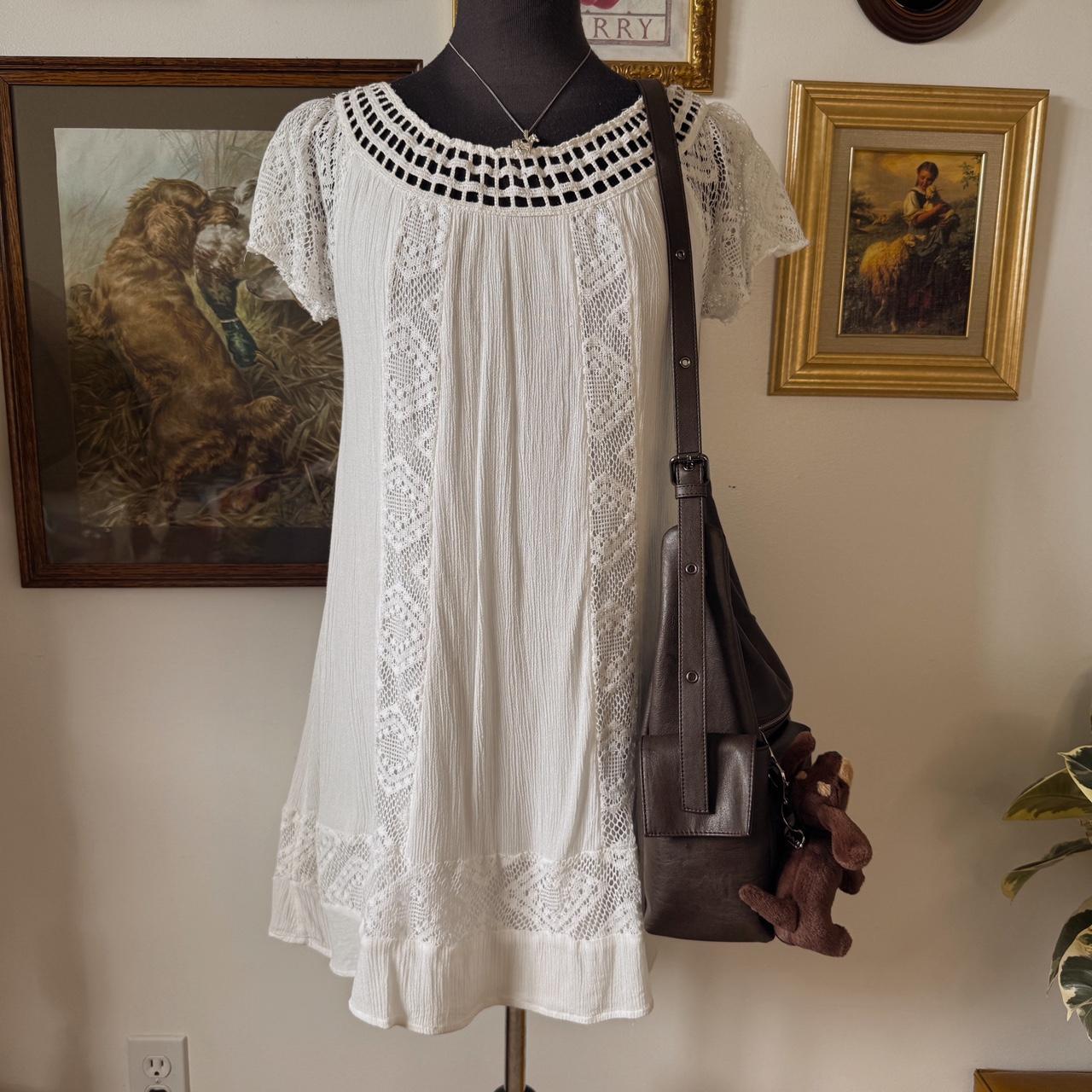 White lace mini dress (M)