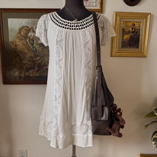 White lace mini dress (M)
