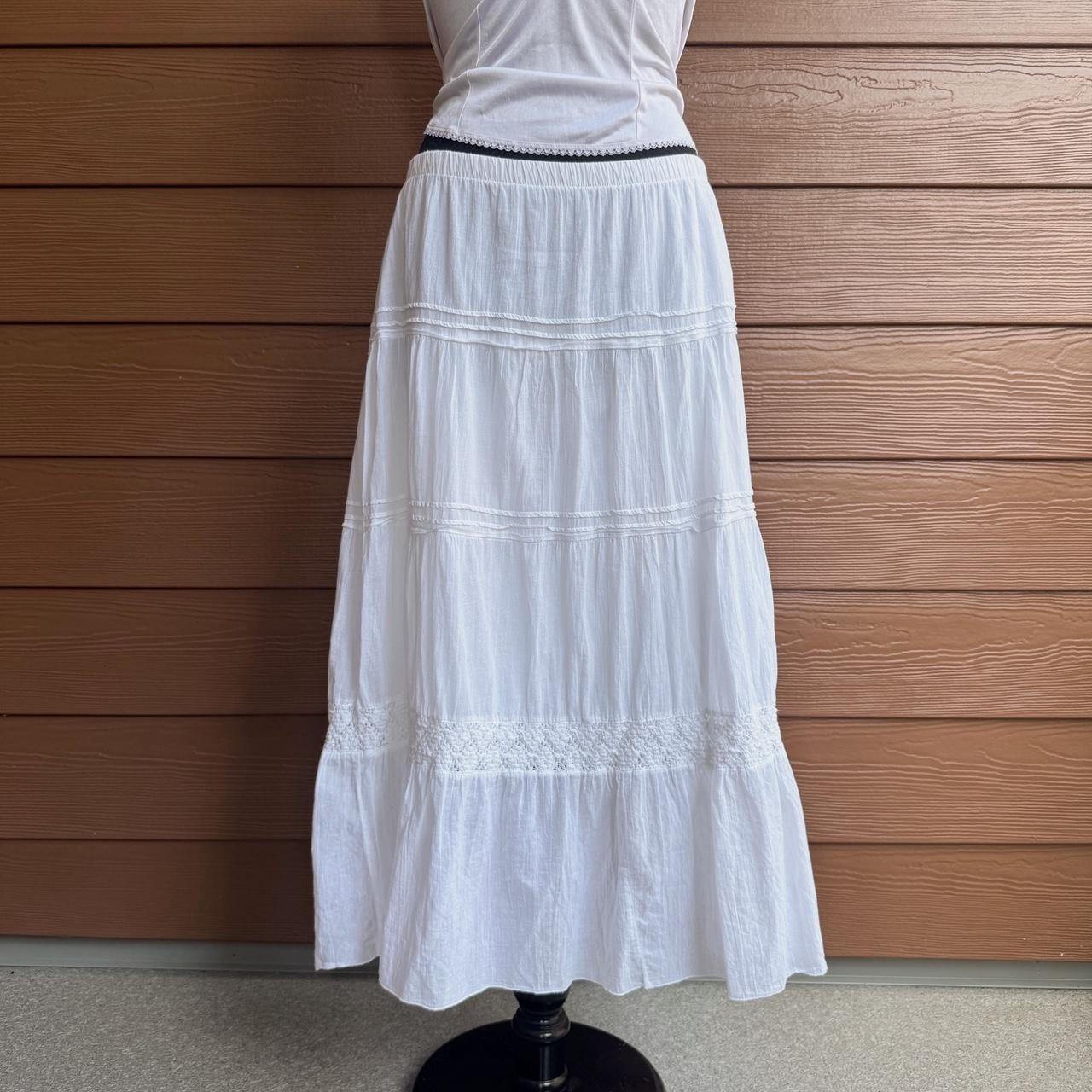 White cotton maxi skirt (M)