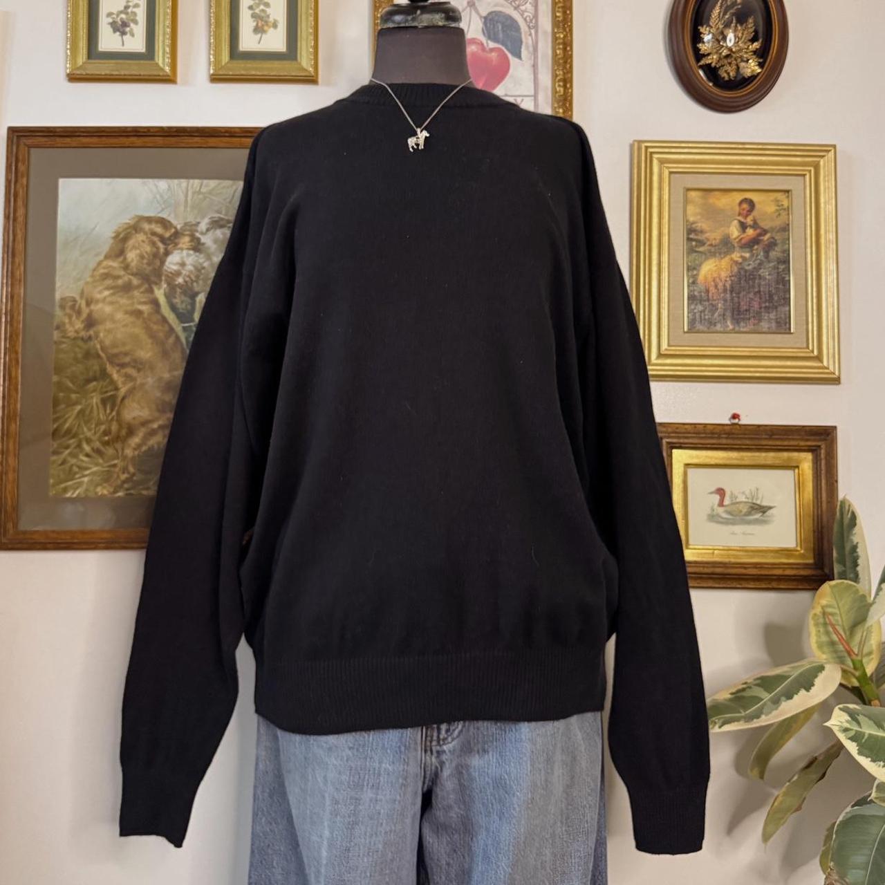 Black cotton mock neck knit (L)