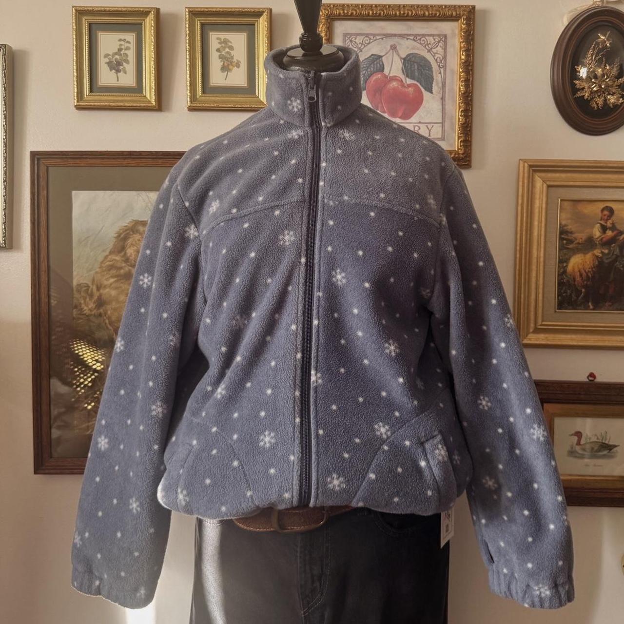 Blue snowflake fleece zip up (M)