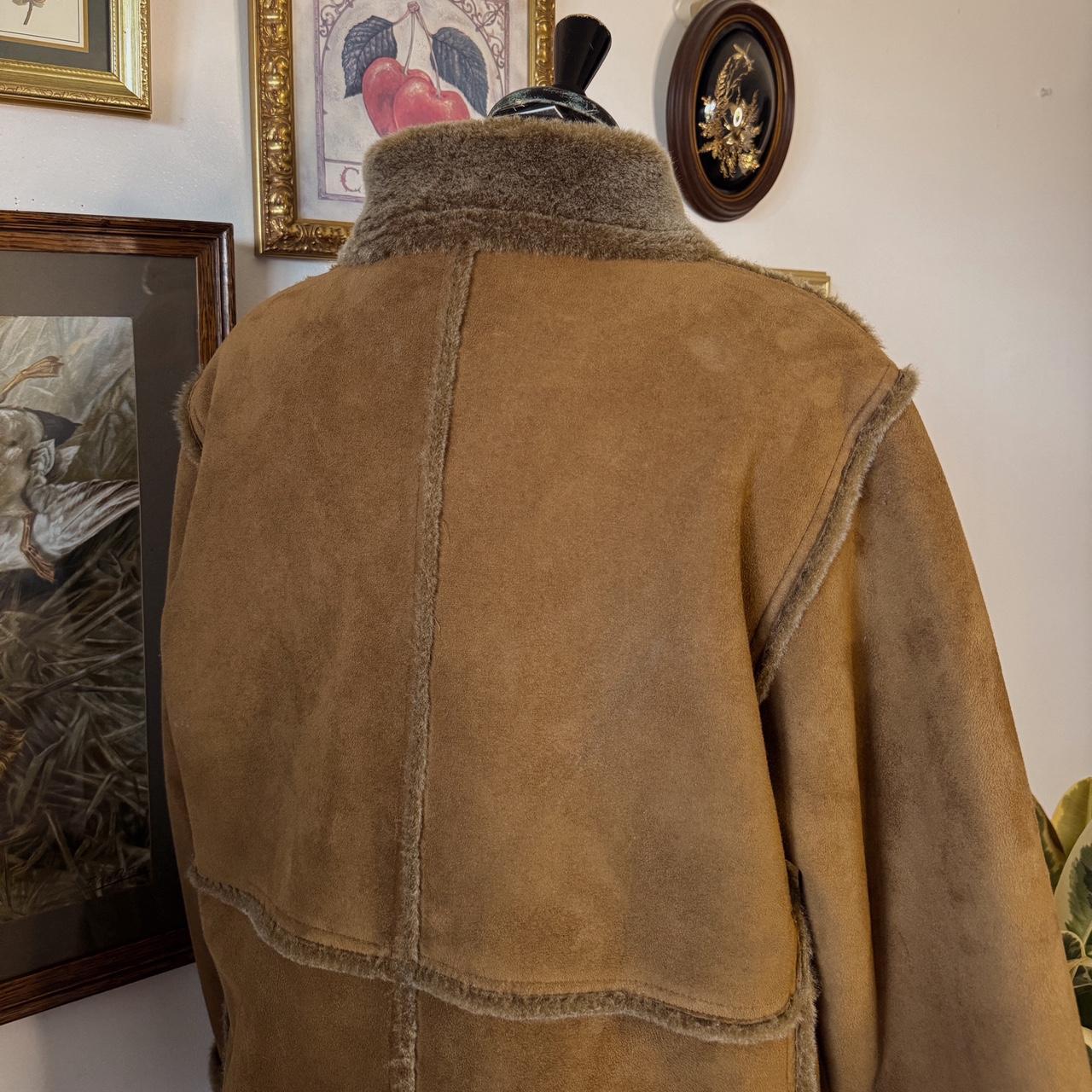 Brown faux shearling jacket (M)