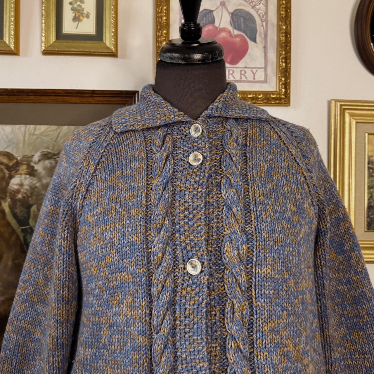 Blue & orange knit cardigan (M)