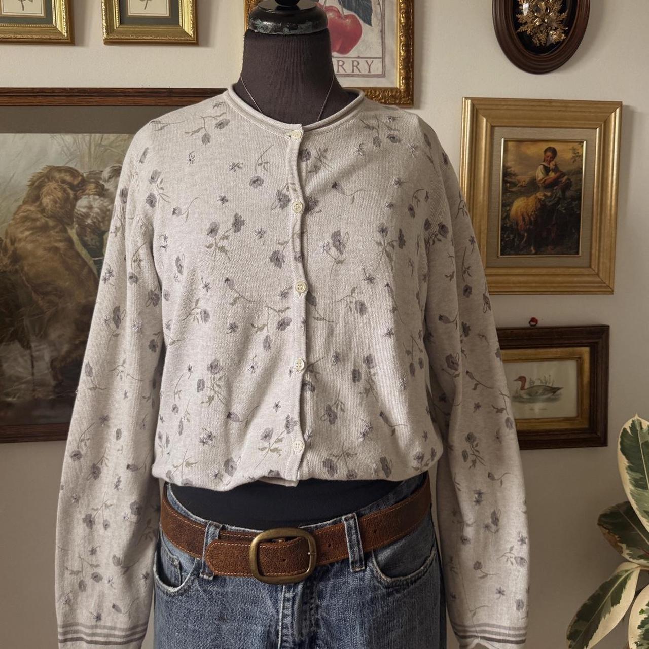 Soft cottage floral cardigan (L)