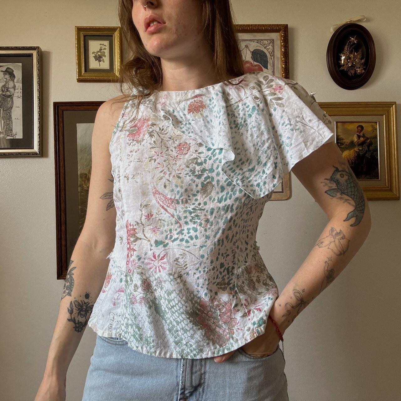 Vintage fairy linen top (M)