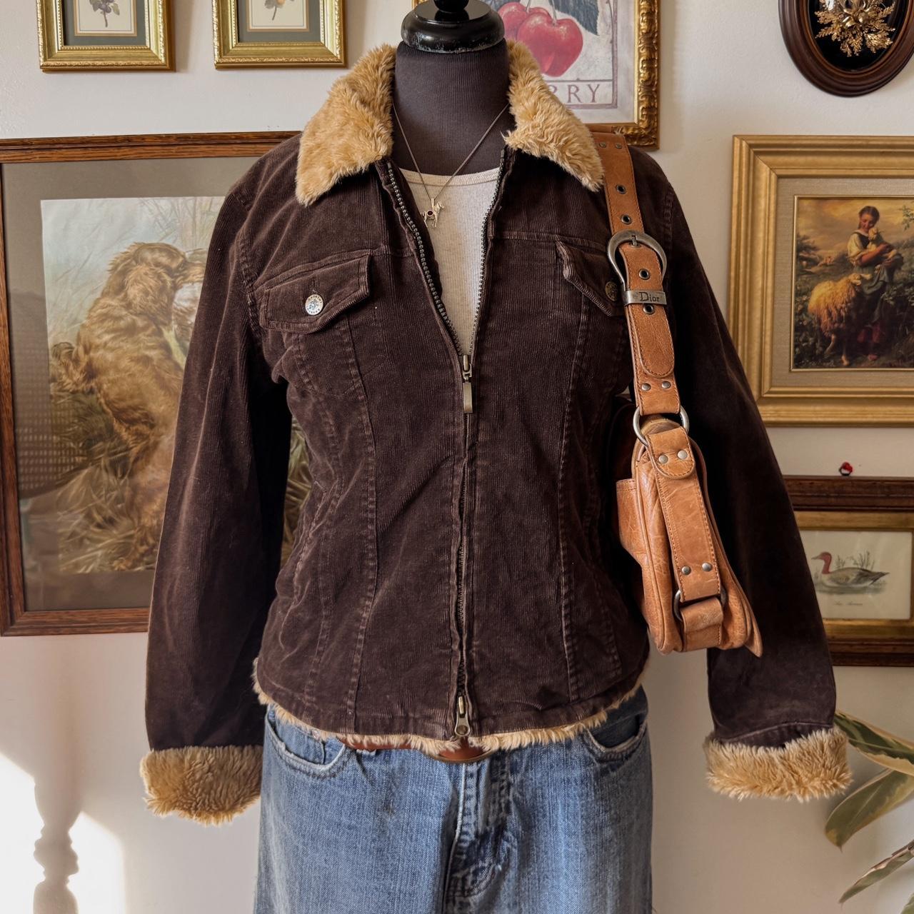 Y2K brown corduroy jacket (M)